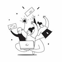 People with Glowing Office Gadgets and Joyful Expressions concept as A group of people using glowing office gadgets with joyful expressions set against a fantastical background off pure Set 2 vector