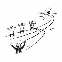 People with Glowing Pathways and Joyful Expressions concept as A group of people walking on glowing pathways with joyful expressions set against a fantastical background offering a pure Set 2 vector
