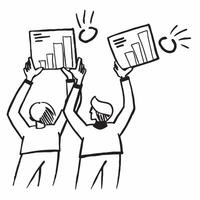 People with Glowing Performance Charts and Joyful Expressions concept as A group of people holding glowing performance charts with joyful expressions set against a dreamy backgroun pure vector