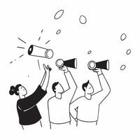 People with Glowing Projectors and Joyful Expressions concept as A group of people using glowing projectors with joyful expressions set against a fantastical background offering am pure Set 2 vector