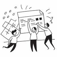 People with Glowing Shipping Schedules and Joyful Expressions concept as A group of people managing glowing shipping schedules with joyful expressions set against a fantastical bac pure Set 3 vector