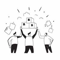 People with Glowing Warehouse Management Systems and Joyful Expressions concept as A group of people using glowing warehouse management systems with joyful expressions set against pure Set 2 vector