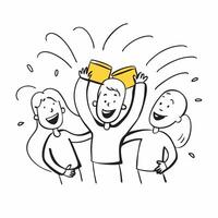 People with Golden Wallets and Cheerful Expressions concept as A group of people with golden wallets and cheerful expressions set against a whimsical background offering ample spac pure Set 3 vector