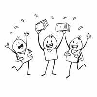 People with Golden Wallets and Cheerful Expressions concept as A group of people with golden wallets and cheerful expressions set against a whimsical background offering ample spac pure Set 2 vector