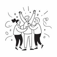 People with Sparkling Bonds and Happy Smiles concept as A group of people celebrating sparkling bonds with happy smiles set against a whimsical background offering ample space for pure vector