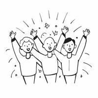 People with Sparkling Bonds and Happy Smiles concept as A group of people celebrating sparkling bonds with happy smiles set against a whimsical background offering ample space for pure Set 3 vector