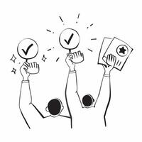 People with Sparkling Evaluation Badges and Happy Smiles concept as A group of people holding sparkling evaluation badges with happy smiles set against a dreamy background offering pure Set 2 vector