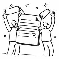 People with Sparkling Job Descriptions and Happy Smiles concept as A group of people holding sparkling job descriptions with happy smiles set against a whimsical background offerin pure Set 3 vector