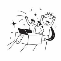 People with Sparkling Office Equipment and Happy Smiles concept as A group of people using sparkling office equipment with happy smiles set against a whimsical background offering pure Set 2 vector