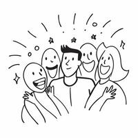 People with Sparkling Smiles and Happy Faces concept as A group of people with sparkling smiles and happy faces set against a whimsical background offering ample space for text or pure Set 3 vector