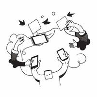 People with Watercolor Business Collaborations and Smartphones concept as A group of people engaging in watercolor business collaborations with smartphones set against a whimsical pure vector
