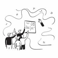 People with Watercolor Business Evaluations and Laptops concept as A group of people conducting watercolor business evaluations with laptops set against a fantastical background of pure Set 4 vector
