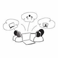 People with Watercolor Business Opportunities and Laptops concept as A group of people discussing watercolor business opportunities with laptops set against a dreamy background off pure Set 2 vector