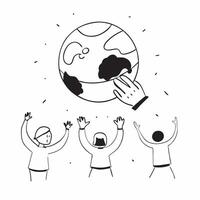 People with Watercolor Earth and Green Goals concept as A group of people setting watercolor earth and green goals set against a fantastical background offering ample space for tex pure Set 2 vector