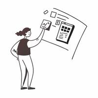 Person Analyzing Data on Glossy Surface concept as A person analyzing data on a glossy surface highlighting remote work efficiency and data driven decision making Camera angle cap pure Set 3 vector