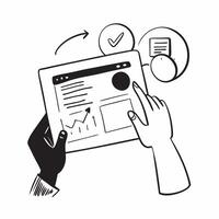Person Analyzing Data on Glossy Tablet concept as A person analyzing data on a glossy tablet emphasizing remote work efficiency and data driven decision making Camera angle captur pure Set 3 vector