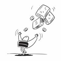 Person Catching Falling Money concept as A person catching falling money set against a clean background with ample copy space representing the concept of gaining wealth in Photo S pure vector