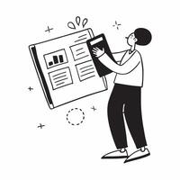 Person Analyzing Financial Data on Tablet concept as A person analyzing financial data on a tablet with a plain background offering ample space for text or graphics representing mo pure Set 2 vector