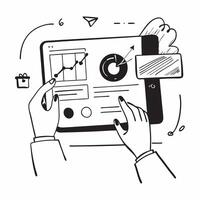 Person Analyzing Data on Glossy Tablet concept as A person analyzing data on a glossy tablet emphasizing remote work efficiency and data driven decision making Camera angle captur pure Set 4 vector