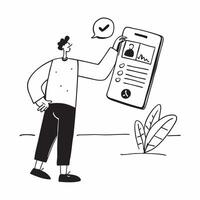 Person Checking Financial Goals on Phone concept as A person checking financial goals using a mobile app on their phone with a plain background providing ample space for text or gr pure Set 2 vector