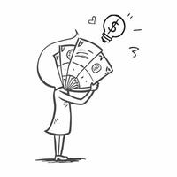 Person Holding Money Fan concept as A person holding a fan made of money with a clean background providing ample space for text or graphics symbolizing wealth and extravagance in pure vector