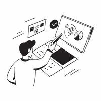 Person on Abstract Glossy Desk Analyzing Data concept as A person analyzing data on an abstract glossy desk highlighting remote work efficiency and data driven decision making Cam pure Set 3 vector
