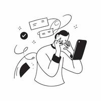 Person on Phone with Abstract Glossy Background concept as A person on the phone with a glossy abstract background showcasing remote communication and technology Camera angle capt pure Set 3 vector