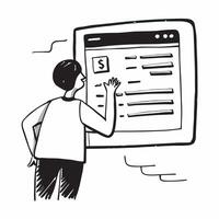 Person Reviewing Code on Abstract Glossy Screen concept as A person reviewing code on an abstract glossy screen representing remote work in technology and software development Cam pure vector