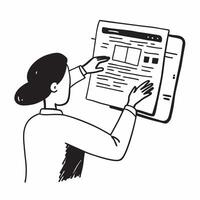 Person Reviewing Documents on Tablet with Glossy Finish concept as A person reviewing documents on a tablet with a glossy finish representing remote work efficiency and digital tra pure Set 8 vector