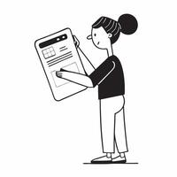 Person Reviewing Documents on Tablet with Glossy Finish concept as A person reviewing documents on a tablet with a glossy finish representing remote work efficiency and digital tra pure Set 7 vector