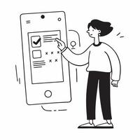 Person Using Biometric Verification concept as A person using biometric verification for mobile banking on their smartphone set against a clean background providing ample space for pure Set 2 vector