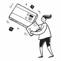 Person Using Digital Wallet for Online Shopping concept as A person using a digital wallet for online shopping with a plain background offering space for text or graphics in Photo pure Set 2 vector
