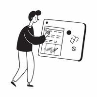 Person Using Budget Planner on Tablet concept as A person using a budget planner app on a tablet with a clean background providing ample space for text or graphics symbolizing budg pure vector