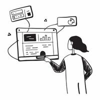 Person Using Financial Dashboard on Laptop concept as A person using a financial dashboard on their laptop with a clean background providing ample space for text or graphics in Ph pure vector