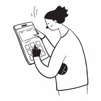 Person Using Financial Calculator on Phone concept as A person using a financial calculator app on their phone with a clean background providing ample space for text or graphics re pure vector