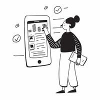 Person Using Financial Tracker on Phone concept as A person using a financial tracker on their phone with a plain background providing space for text or graphics in Photo Stock Co pure Set 4 vector