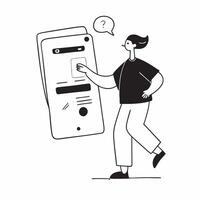 Person Using Financial Tracker on Phone concept as A person using a financial tracker on their phone with a plain background providing space for text or graphics in Photo Stock Co pure Set 3 vector