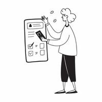 Person Using Mobile App for Expense Tracking concept as A person using a mobile app on their phone for expense tracking with a clean background providing ample space for text or gr pure vector