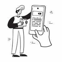 Person Using Mobile Banking to Split Bill concept as A person using a mobile banking app on their smartphone to split a bill with a clean background providing space for text or des pure Set 2 vector
