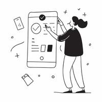 Person Using Mobile Finance App for Tracking Growth concept as A person using a mobile finance app for tracking financial growth on their smartphone with a clean background providi pure vector
