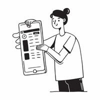 Person Using Savings App for Emergency Fund concept as A person using a savings app for managing an emergency fund on their smartphone with a clean background providing ample space pure Set 2 vector