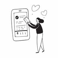 Person Using Savings Goal Tracker concept as A person using a savings goal tracker on their smartphone with a clean background offering space for text or design elements representi pure vector