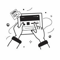 Person Using Tablet with Glossy Abstract Interface concept as A person using a tablet with a glossy abstract digital interface emphasizing creativity and modern technology in remot pure Set 4 vector