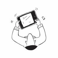 Person Using Tablet with Glossy Elements concept as A person using a tablet with glossy elements emphasizing creativity and modern technology in remote work Camera angle captures pure Set 3 vector
