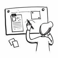 Person with Abstract Glossy Pens on Whiteboard concept as A person using abstract glossy pens on a whiteboard representing collaboration and creativity in remote work Camera angle pure Set 2 vector