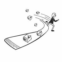 Person Walking on Money Path concept as A person walking on a path made of money with a clean background providing ample space for text or graphics symbolizing the journey to wealt pure vector
