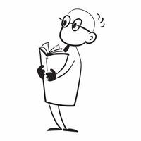 Person with Book and Reading Glasses for Library Service concept as A person holding a book and wearing reading glasses set against a clean background offering space for text or gr pure Set 5 vector