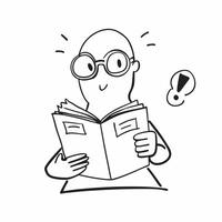 Person with Book and Reading Glasses for Library Service concept as A person holding a book and wearing reading glasses set against a clean background offering space for text or gr pure Set 4 vector