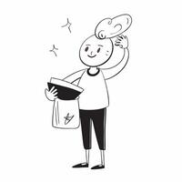 Person with Cleaning Supplies and Smiling Service concept as A person holding cleaning supplies with a bright smile set against a clean background offering space for text or graphi pure Set 5 vector