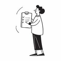 Person with Clipboard and Detailed Service Tracking concept as A person holding a clipboard ensuring detailed service tracking set against a clean background with space for text or pure Set 3 vector